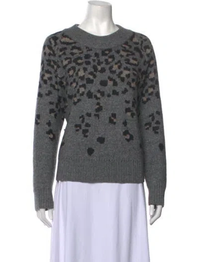 Pre-owned Rag & Bone Wool Animal Print Sweater In Grey