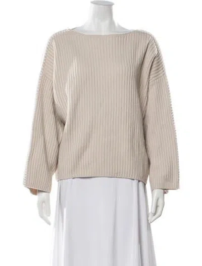 Pre-owned Rag & Bone Wool Bateau Neckline Sweater In Neutral