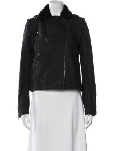 Pre-owned Rag & Bone Wool Biker Jacket In Black