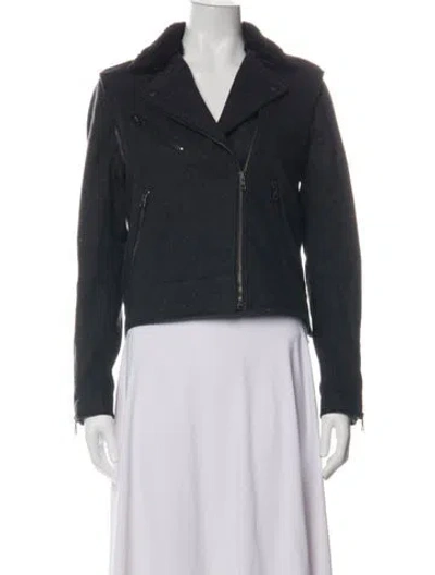 Pre-owned Rag & Bone Wool Biker Jacket In Black