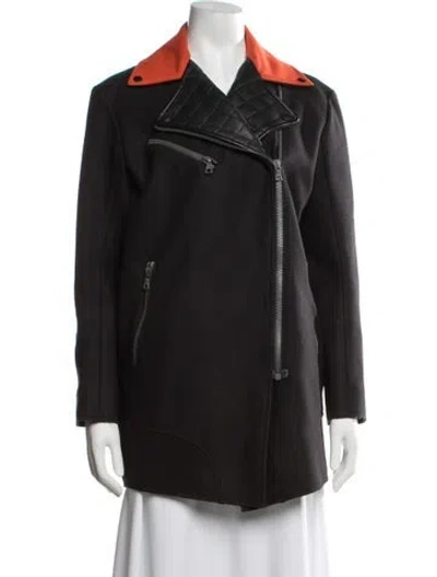 Pre-owned Rag & Bone Wool Biker Jacket In Black