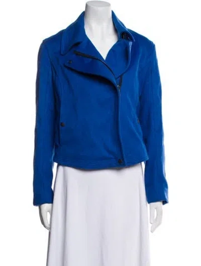 Pre-owned Rag & Bone Wool Biker Jacket In Blue