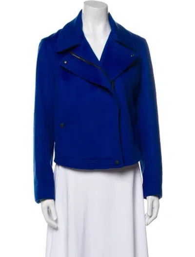 Pre-owned Rag & Bone Wool Biker Jacket In Blue