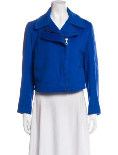 Pre-owned Rag & Bone Wool Biker Jacket In Blue