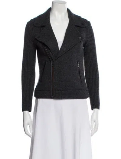 Pre-owned Rag & Bone Wool Biker Jacket In Gray