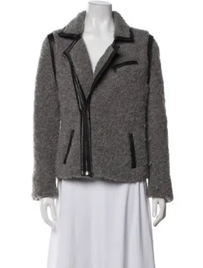 Pre-owned Rag & Bone Wool Biker Jacket In Grey