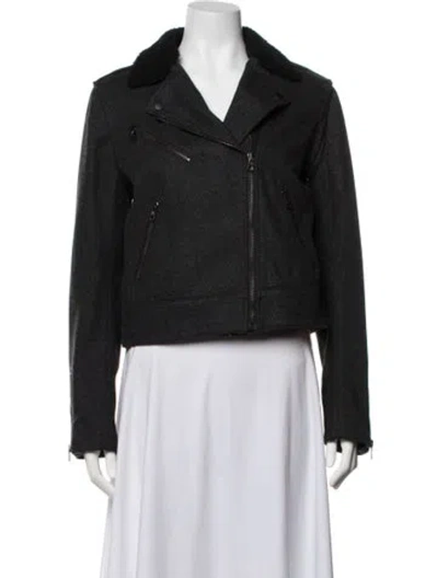 Pre-owned Rag & Bone Wool Biker Jacket In Grey