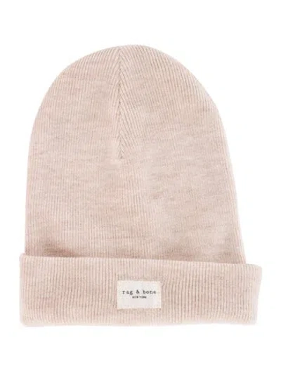 Pre-owned Rag & Bone Wool Blend Knit Beanie In Neutral
