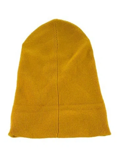 Pre-owned Rag & Bone Wool Blend Knit Beanie W/tags In Yellow