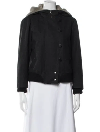 Pre-owned Rag & Bone Wool Bomber Jacket In Black