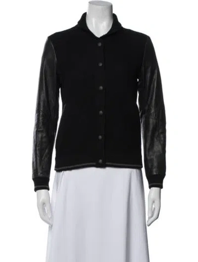 Pre-owned Rag & Bone Wool Bomber Jacket In Black