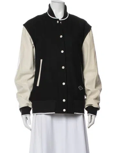 Pre-owned Rag & Bone Wool Bomber Jacket In Black