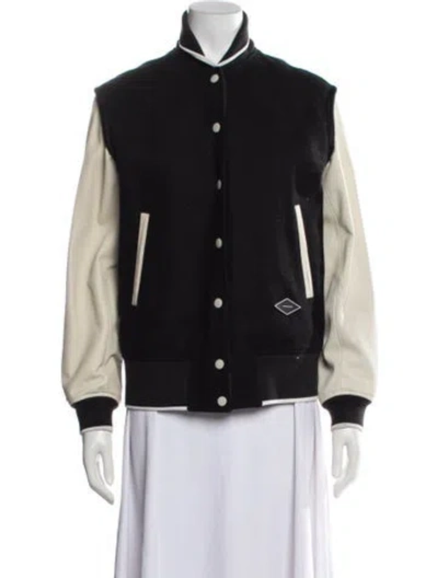 Pre-owned Rag & Bone Wool Bomber Jacket In Black