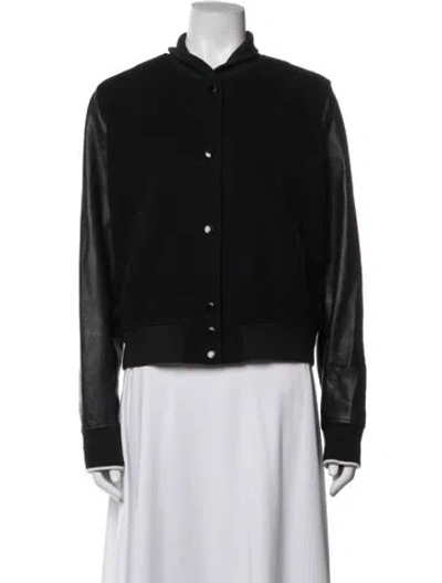 Pre-owned Rag & Bone Wool Bomber Jacket In Black