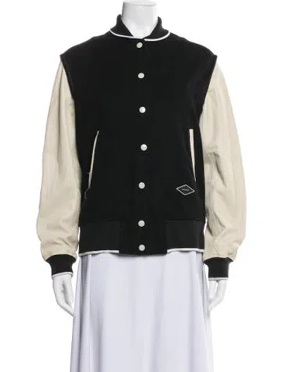 Pre-owned Rag & Bone Wool Bomber Jacket In Black