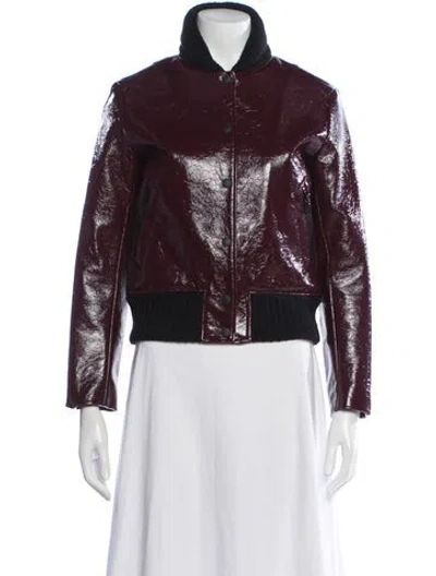 Pre-owned Rag & Bone Wool Bomber Jacket In Burgundy