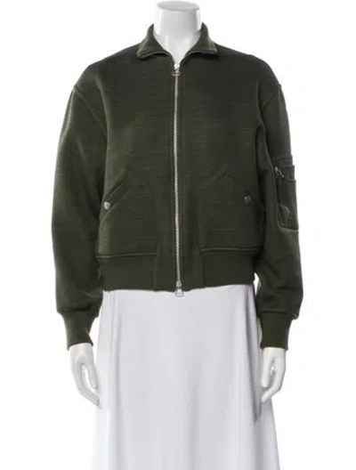 Pre-owned Rag & Bone Wool Bomber Jacket In Green