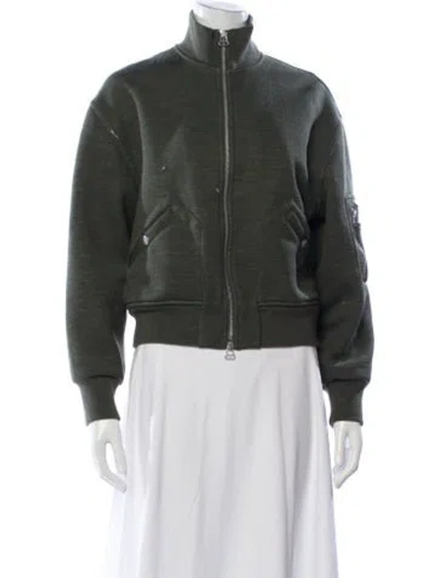 Pre-owned Rag & Bone Wool Bomber Jacket In Green