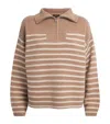 Rag & Bone Wool-cashmere Stripe Raven Sweater In Brown