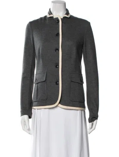 Pre-owned Rag & Bone Wool Colorblock Pattern Blazer In Gray