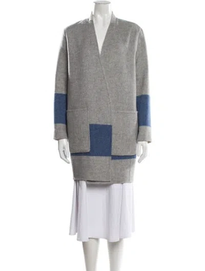 Pre-owned Rag & Bone Wool Colorblock Pattern Coat In Grey