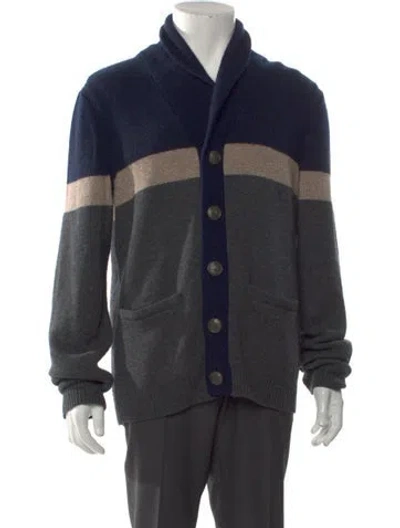 Pre-owned Rag & Bone Wool Colorblock Pattern Polo Sweater In Gray