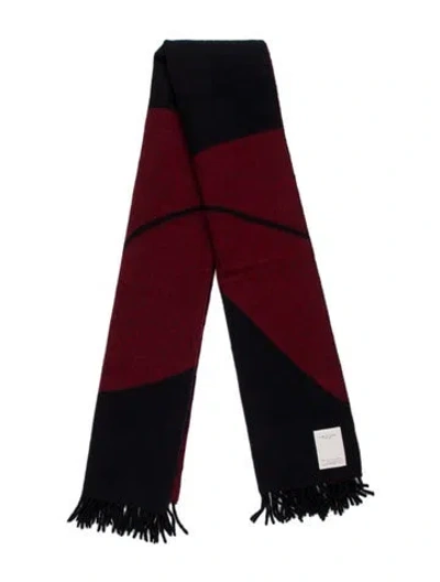 Pre-owned Rag & Bone Wool Colorblock Pattern Scarf In Red