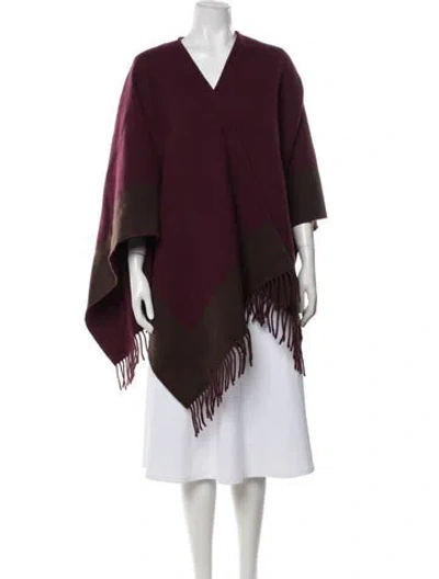 Pre-owned Rag & Bone Wool Colorblock Pattern Shawl In Brown/purple