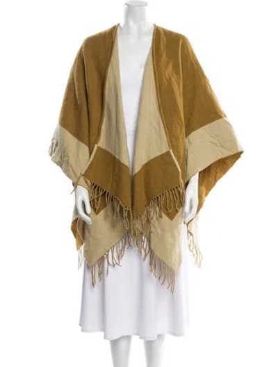 Pre-owned Rag & Bone Wool Colorblock Pattern Shawl In Neutral