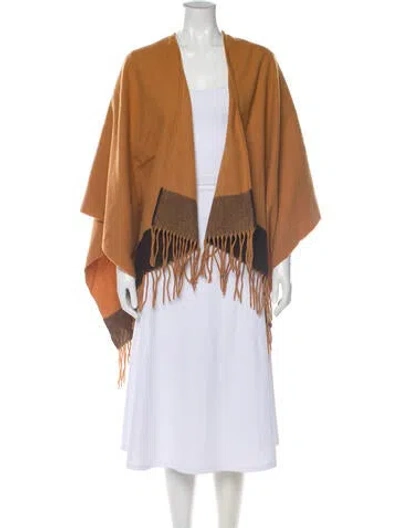 Pre-owned Rag & Bone Wool Colorblock Pattern Shawl In Neutral