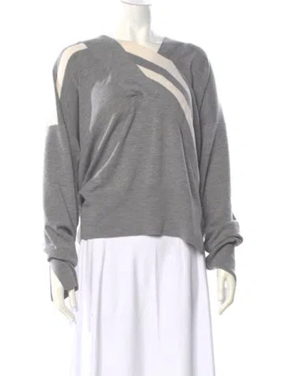 Pre-owned Rag & Bone Wool Colorblock Pattern Sweater In Gray