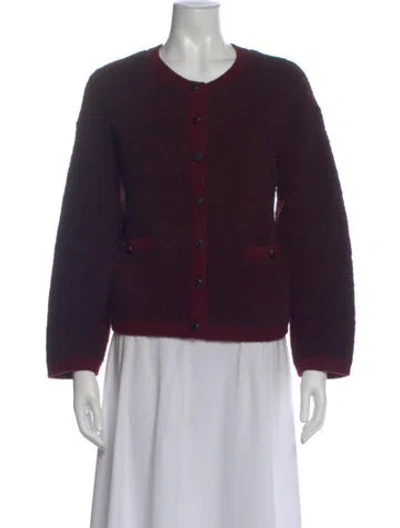 Pre-owned Rag & Bone Wool Crew Neck Sweater In Burgundy