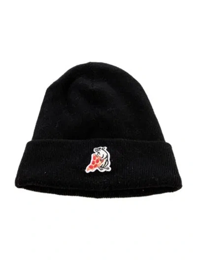 Pre-owned Rag & Bone Wool Embroidered Beanie In Black