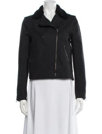 Pre-owned Rag & Bone Wool Faux Fur Jacket In Gray