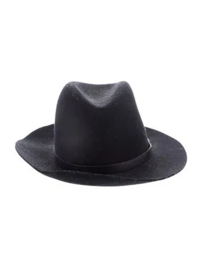 Pre-owned Rag & Bone Wool Fedora Hat In Black