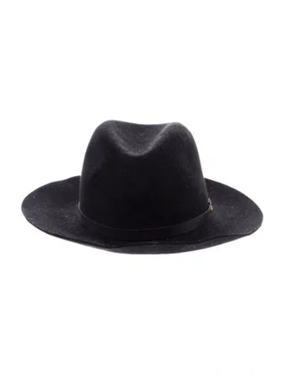 Pre-owned Rag & Bone Wool Fedora Hat In Black
