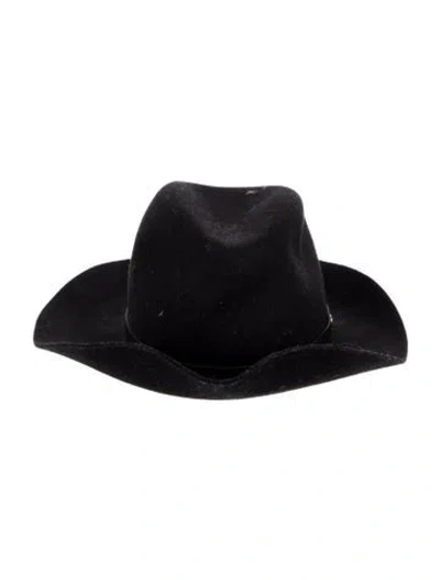 Pre-owned Rag & Bone Wool Fedora Hat In Black