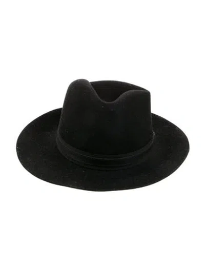 Pre-owned Rag & Bone Wool Fedora Hat In Black