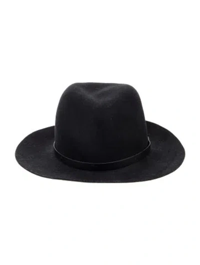 Pre-owned Rag & Bone Wool Fedora Hat In Black
