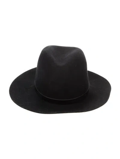 Pre-owned Rag & Bone Wool Fedora Hat In Black