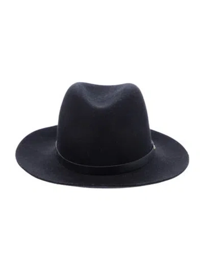 Pre-owned Rag & Bone Wool Fedora Hat In Black