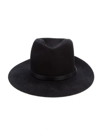 Pre-owned Rag & Bone Wool Fedora Hat In Black