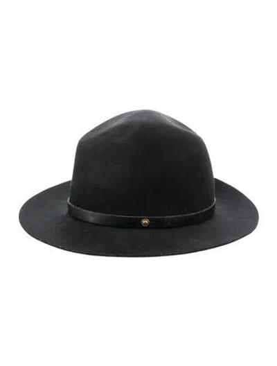 Pre-owned Rag & Bone Wool Fedora Hat In Black