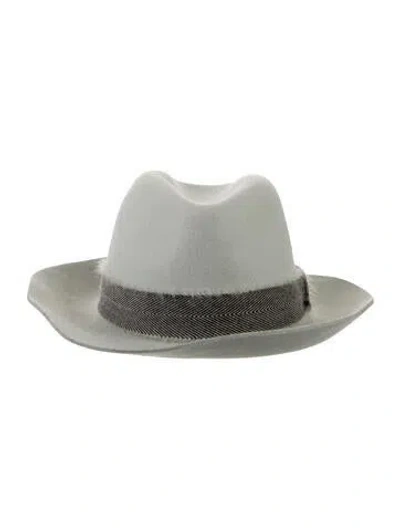 Pre-owned Rag & Bone Wool Fedora Hat In Blue