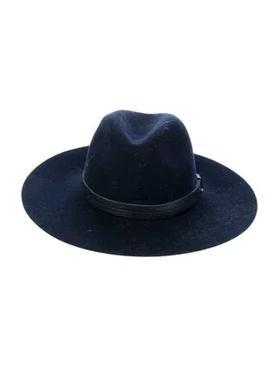 Pre-owned Rag & Bone Wool Fedora Hat In Blue