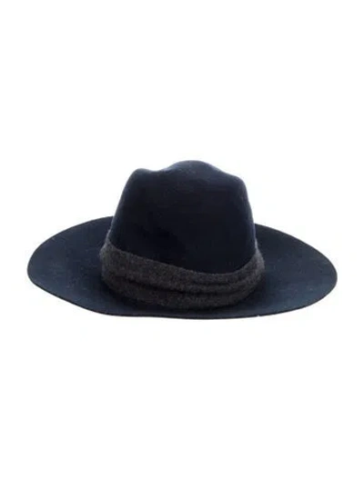 Pre-owned Rag & Bone Wool Fedora Hat In Blue