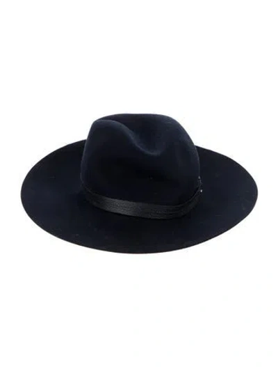 Pre-owned Rag & Bone Wool Fedora Hat In Blue