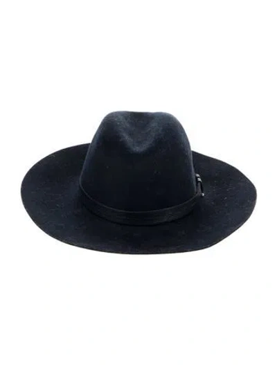 Pre-owned Rag & Bone Wool Fedora Hat In Blue