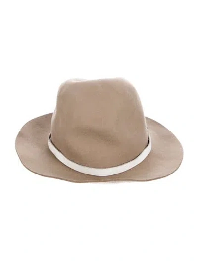 Pre-owned Rag & Bone Wool Fedora Hat In Neutral