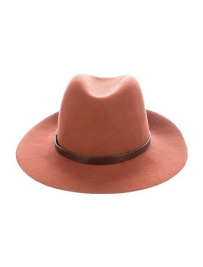 Pre-owned Rag & Bone Wool Fedora Hat In Orange